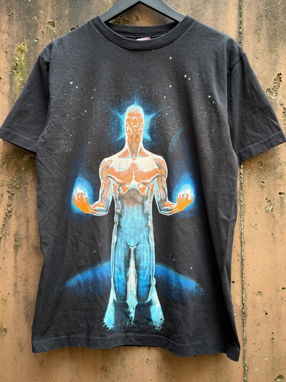 Marvel black silver surfer Tee Size M mad engine vintage